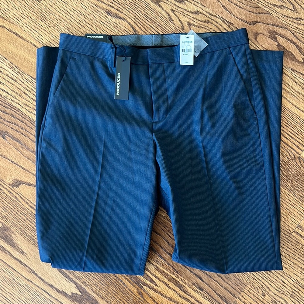 Black/Gray Men’s Express Producer Modern Fit Dress Pant